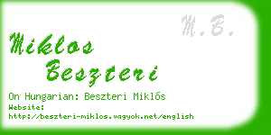 miklos beszteri business card